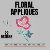 Floral Appliques: Embroidery Design Pack - FineryEmbroidery